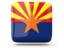 Flag of state of Arizona. Glossy square icon. Download icon