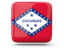 Flag of state of Arkansas. Glossy square icon. Download icon