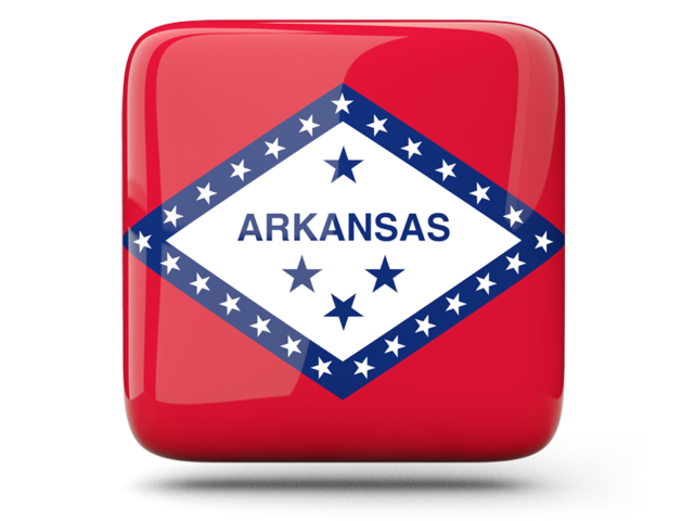 Glossy square icon. Download flag icon of Arkansas