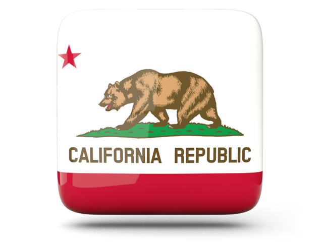 Glossy square icon. Download flag icon of California