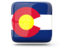 Flag of state of Colorado. Glossy square icon. Download icon