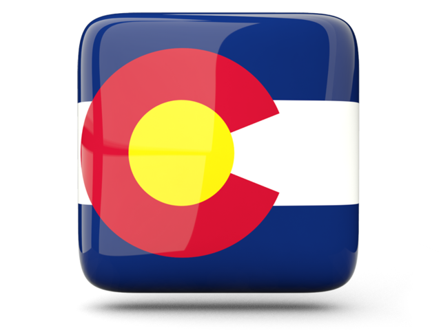 Glossy square icon. Download flag icon of Colorado