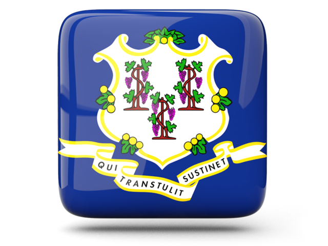 Glossy square icon. Download flag icon of Connecticut