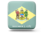 Flag of state of Delaware. Glossy square icon. Download icon