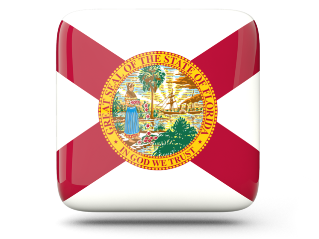 Глянцевая квадратная иконка. Загрузить иконку флага штата Флорида