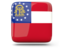 Flag of state of Georgia. Glossy square icon. Download icon