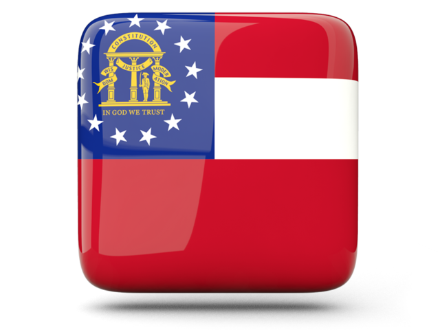 Glossy square icon. Download flag icon of Georgia