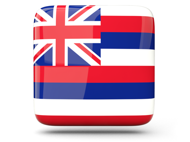 Glossy square icon. Download flag icon of Hawaii