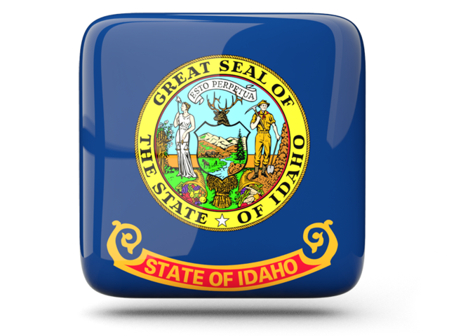 Glossy square icon. Download flag icon of Idaho