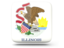 Flag of state of Illinois. Glossy square icon. Download icon