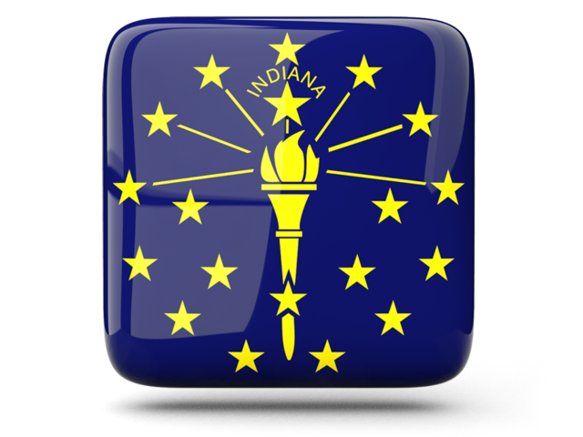 Glossy square icon. Download flag icon of Indiana