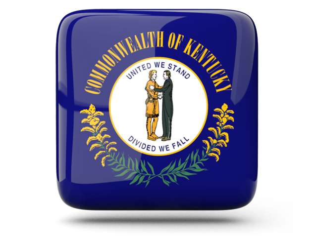 Glossy square icon. Download flag icon of Kentucky