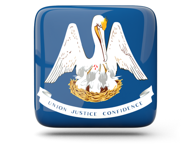 Glossy square icon. Download flag icon of Louisiana