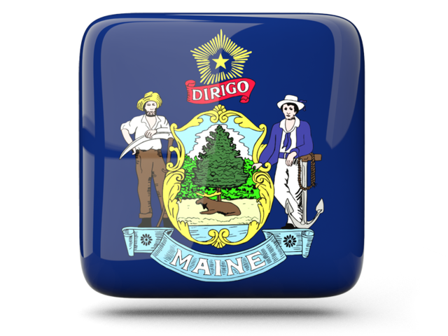 Glossy square icon. Download flag icon of Maine