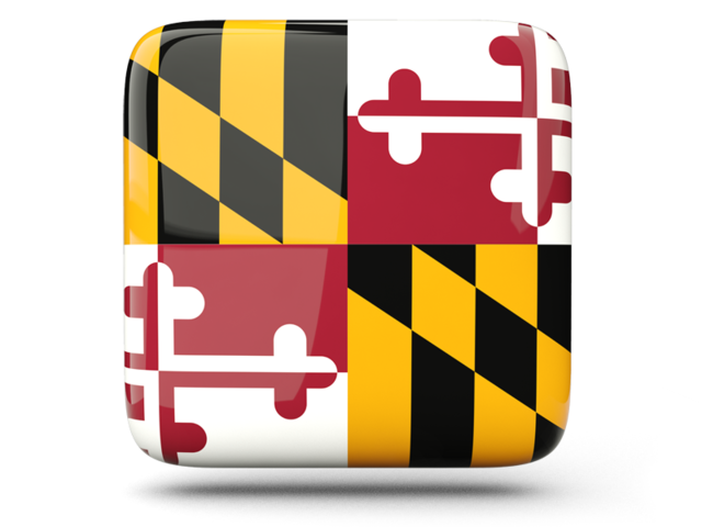 Glossy square icon. Download flag icon of Maryland