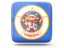 Flag of state of Minnesota. Glossy square icon. Download icon