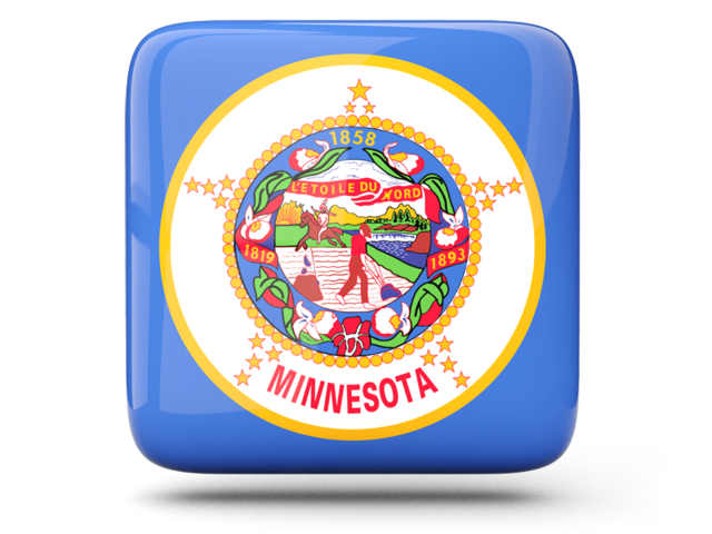 Glossy square icon. Download flag icon of Minnesota