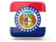 Flag of state of Missouri. Glossy square icon. Download icon