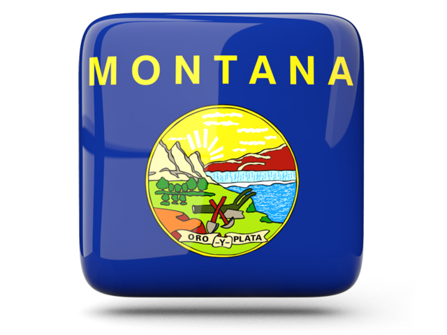 Glossy square icon. Download flag icon of Montana
