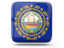 Flag of state of New Hampshire. Glossy square icon. Download icon