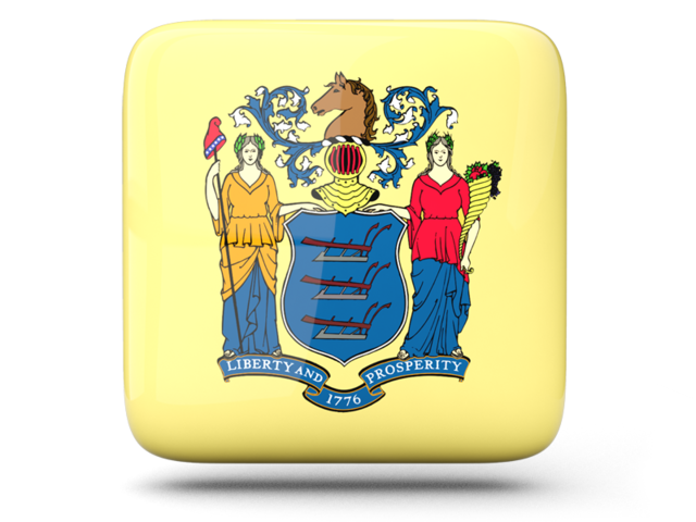Glossy square icon. Download flag icon of New Jersey