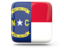 Flag of state of North Carolina. Glossy square icon. Download icon
