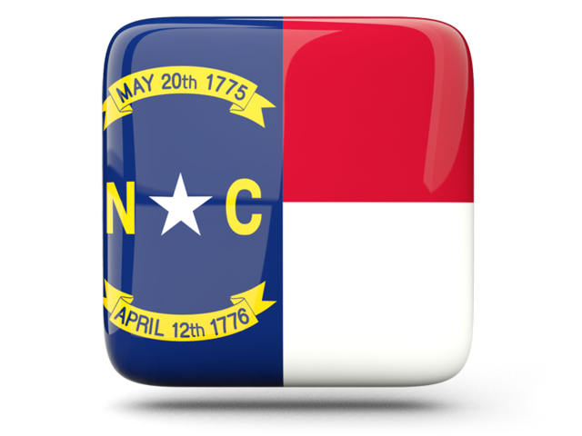 Glossy square icon. Download flag icon of North Carolina