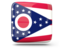 Flag of state of Ohio. Glossy square icon. Download icon
