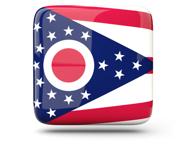 Глянцевая квадратная иконка. Загрузить иконку флага штата Огайо