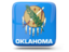 Flag of state of Oklahoma. Glossy square icon. Download icon