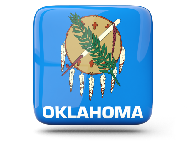 Glossy square icon. Download flag icon of Oklahoma