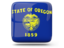 Flag of state of Oregon. Glossy square icon. Download icon