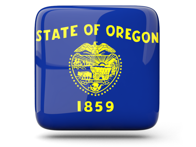 Glossy square icon. Download flag icon of Oregon