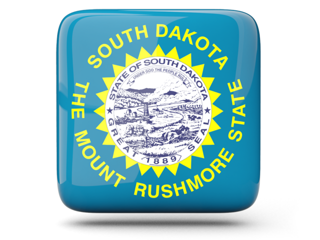 Glossy square icon. Download flag icon of South Dakota