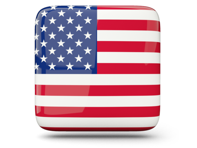 Glossy square icon. Download flag icon of United States of America at PNG format