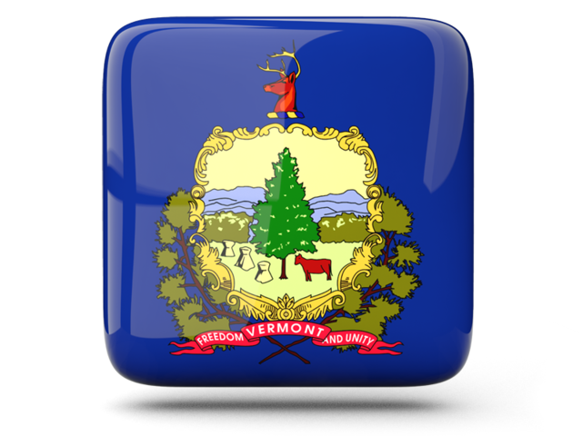 Glossy square icon. Download flag icon of Vermont