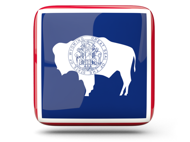 Glossy square icon. Download flag icon of Wyoming