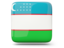 Uzbekistan. Glossy square icon. Download icon.