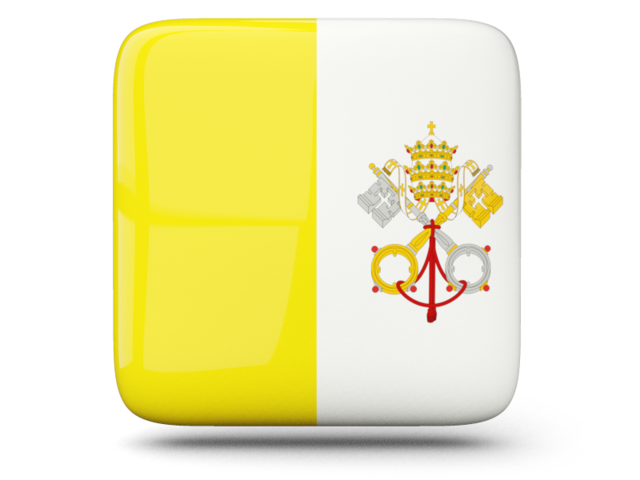 Glossy square icon. Download flag icon of Vatican City at PNG format