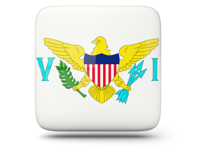 Glossy square icon. Download flag icon of Virgin Islands of the United States at PNG format