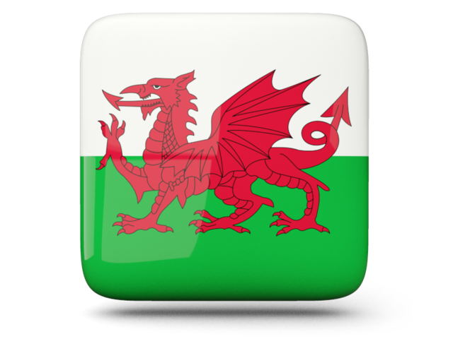 Glossy square icon. Download flag icon of Wales at PNG format