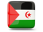 Western Sahara. Glossy square icon. Download icon.