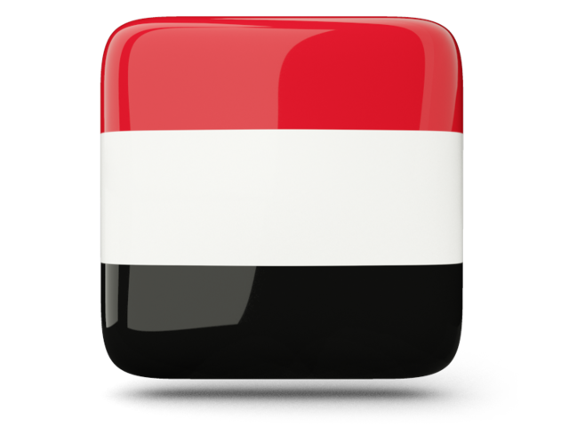 Глянцевая квадратная иконка. Скачать флаг. Йемен