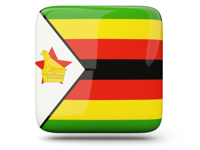 Glossy square icon. Download flag icon of Zimbabwe at PNG format