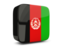 Afghanistan. Glossy square icon 3d. Download icon.