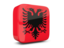 Albania. Glossy square icon 3d. Download icon.