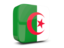 Algeria. Glossy square icon 3d. Download icon.