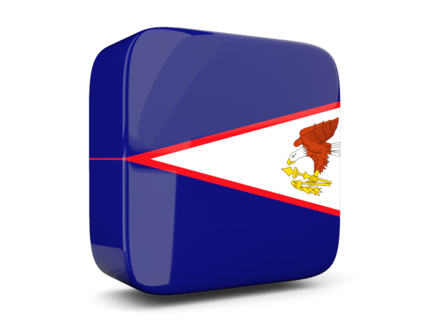 Глянцевая квадратная иконка 3d. Скачать флаг. Американское Самоа