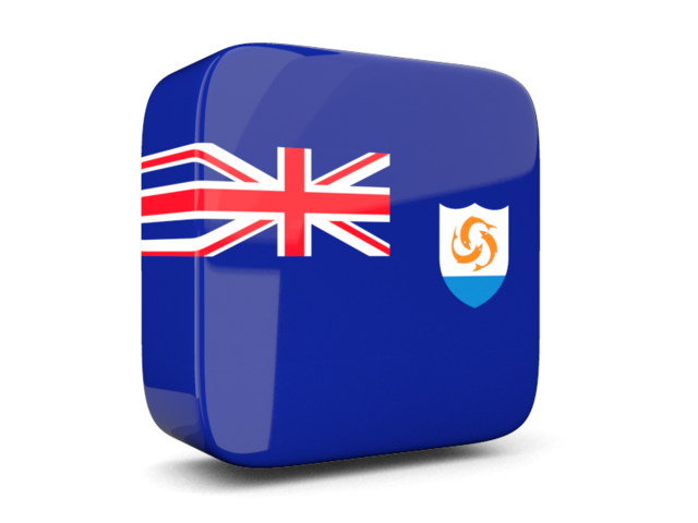 Glossy square icon 3d. Download flag icon of Anguilla at PNG format