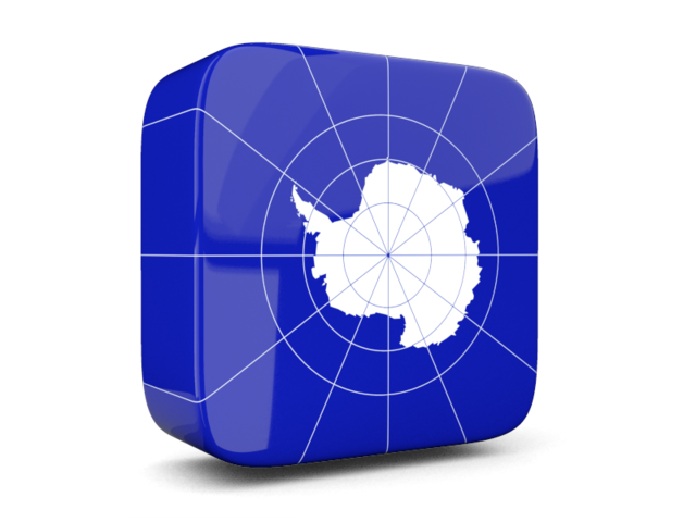 Glossy square icon 3d. Download flag icon of Antarctica at PNG format